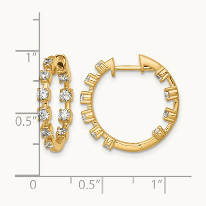 In/Out Hinged Hoop Earrings, 0.75 ct tw Lab-Grown Diamond — 14K Yellow Gold