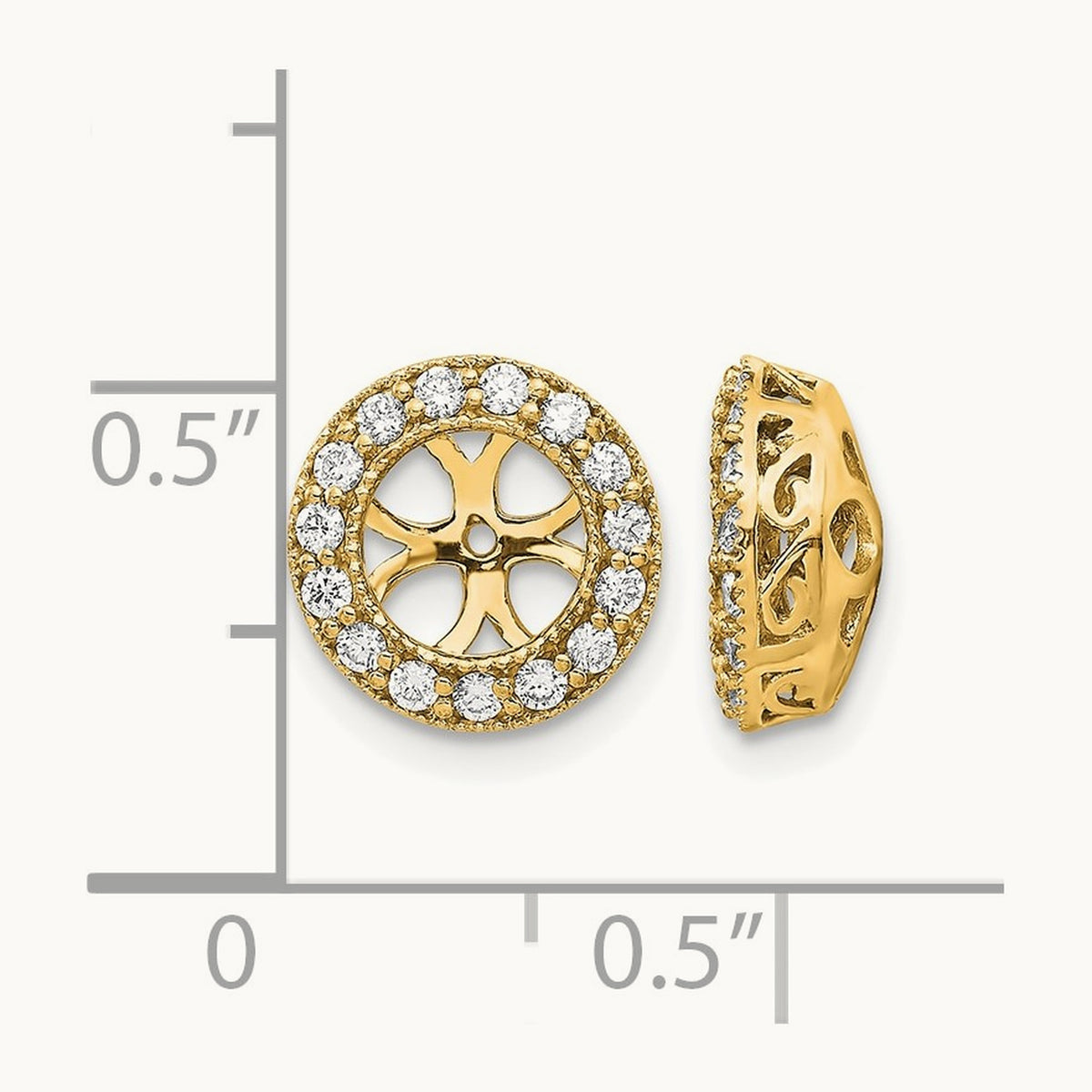 A Diamond Earring Jacket, 14K