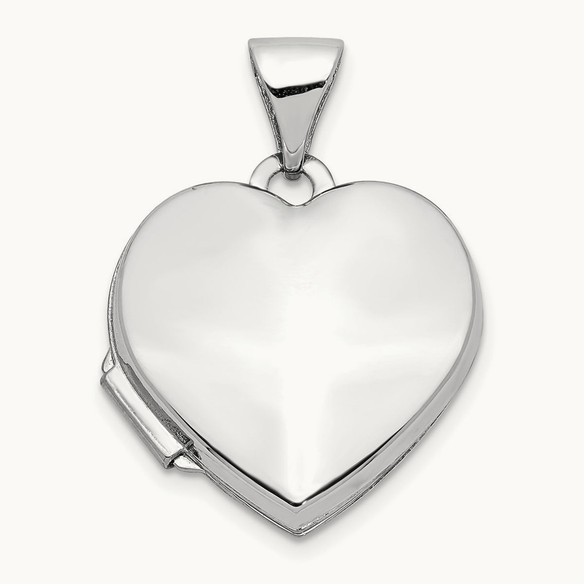 Polished Heart-Shaped Locket — 21mm