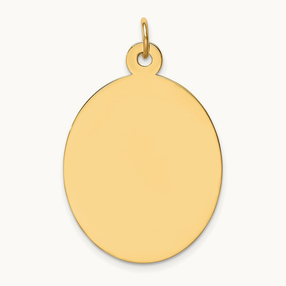 Plain .018 Gauge Engravable Oval Disc Charm — 37mm