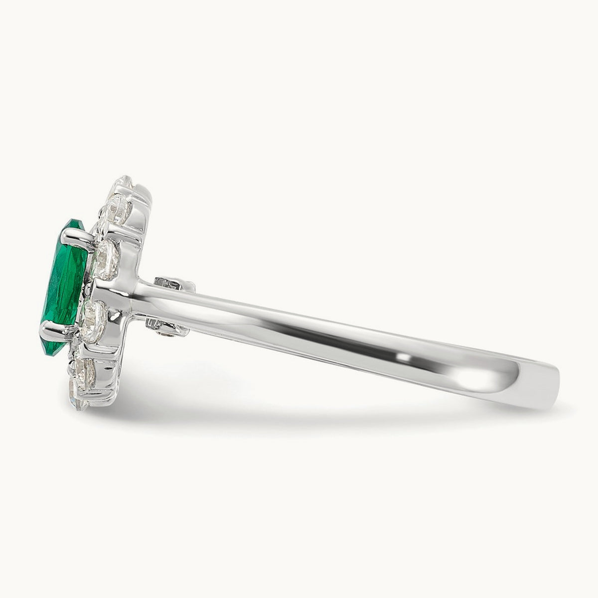 Created Emerald Halo Ring — 7