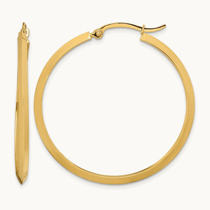 Polished Hoop Earrings — 14K Yellow Gold