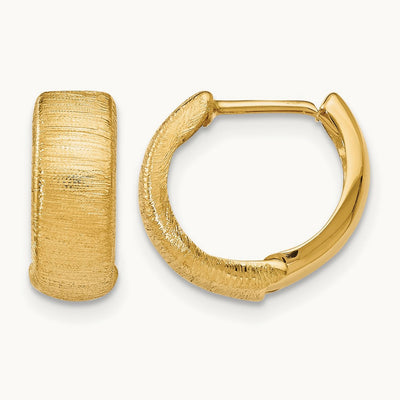 Polished and Textured Hinged Hoop Earrings — Leslie's — photo set