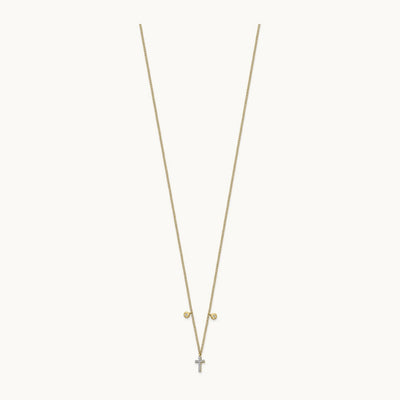 Diamond Cross 18 inch Necklace, 14K