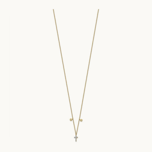 Diamond Cross 18 inch Necklace, 14K