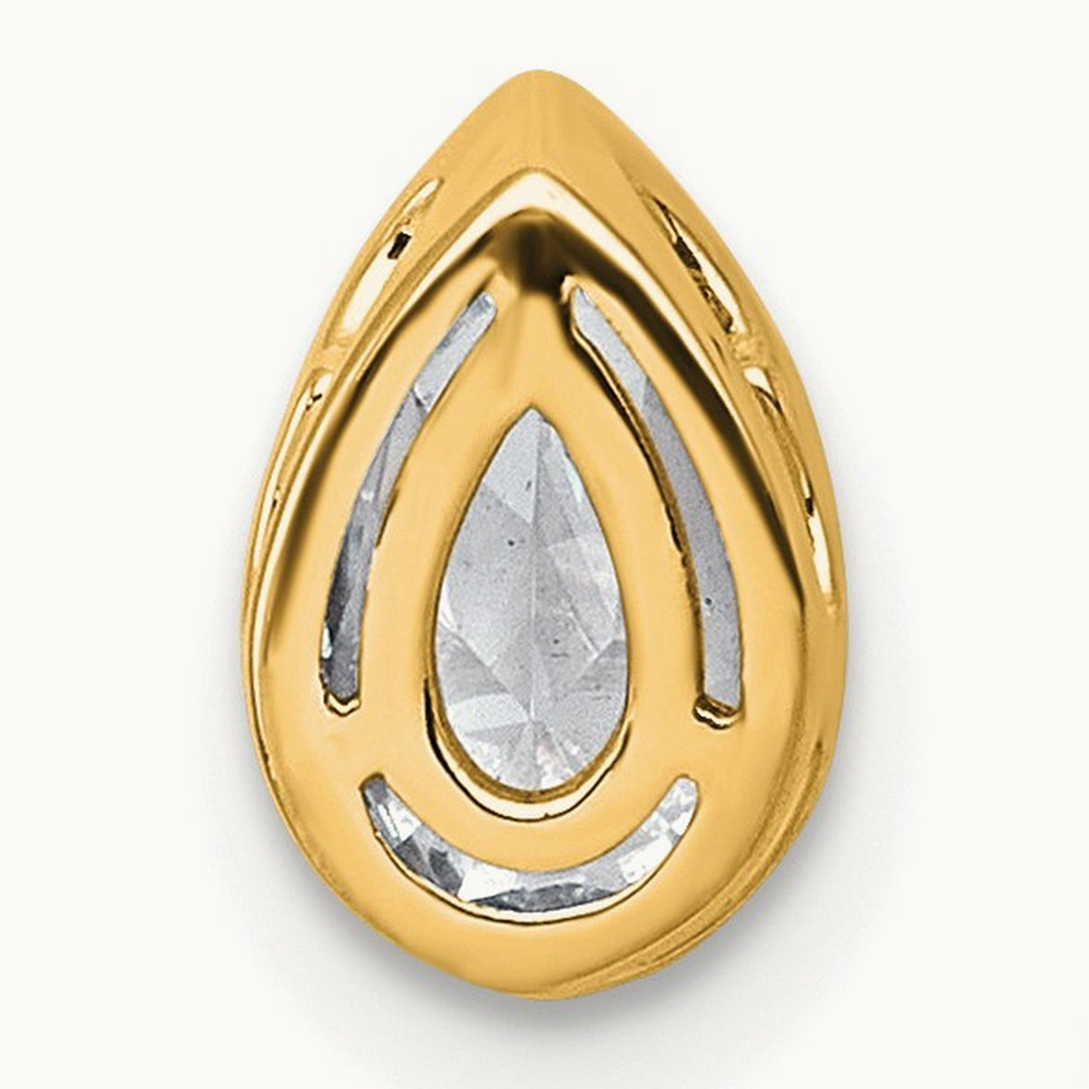 Pear Bezel Chain Slide, 0.25-3.00 ct tw Lab-Grown Diamond — 3/4 ct, VS (Best), 14K Yellow Gold