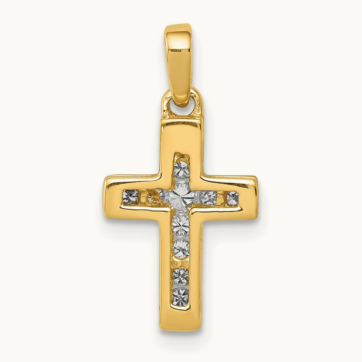 1/6ct. Diamond Latin Cross Pendant — 14K Yellow Gold