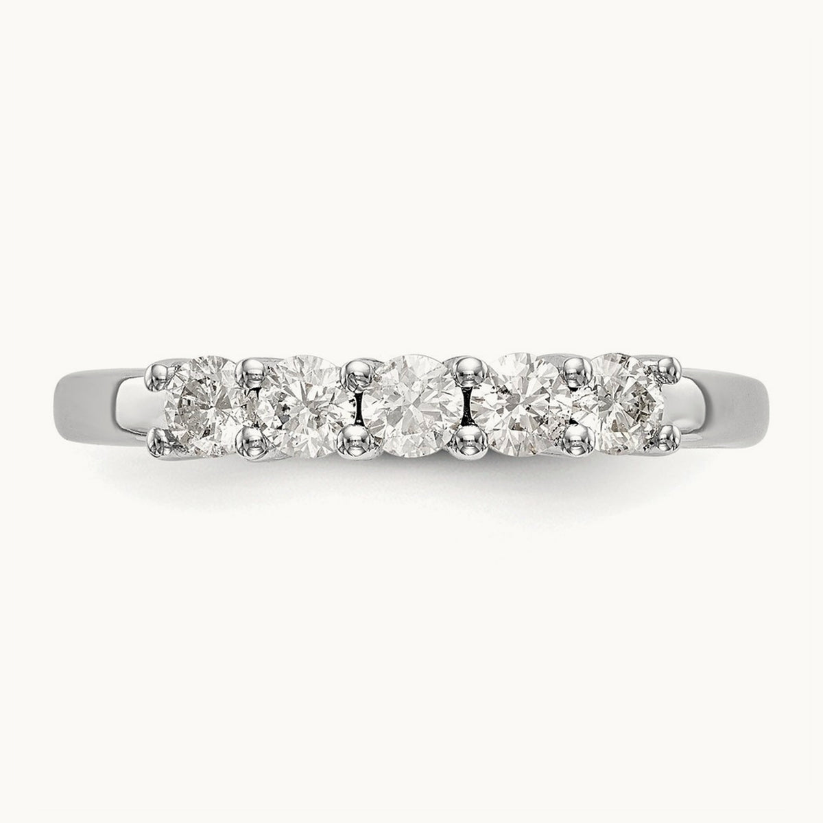 5-Stone Diamond Band, 14K White Gold