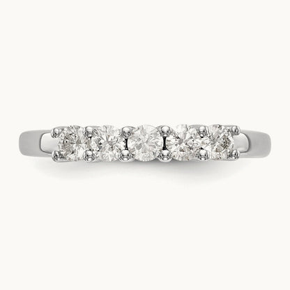 5-Stone Diamond Band, 14K White Gold