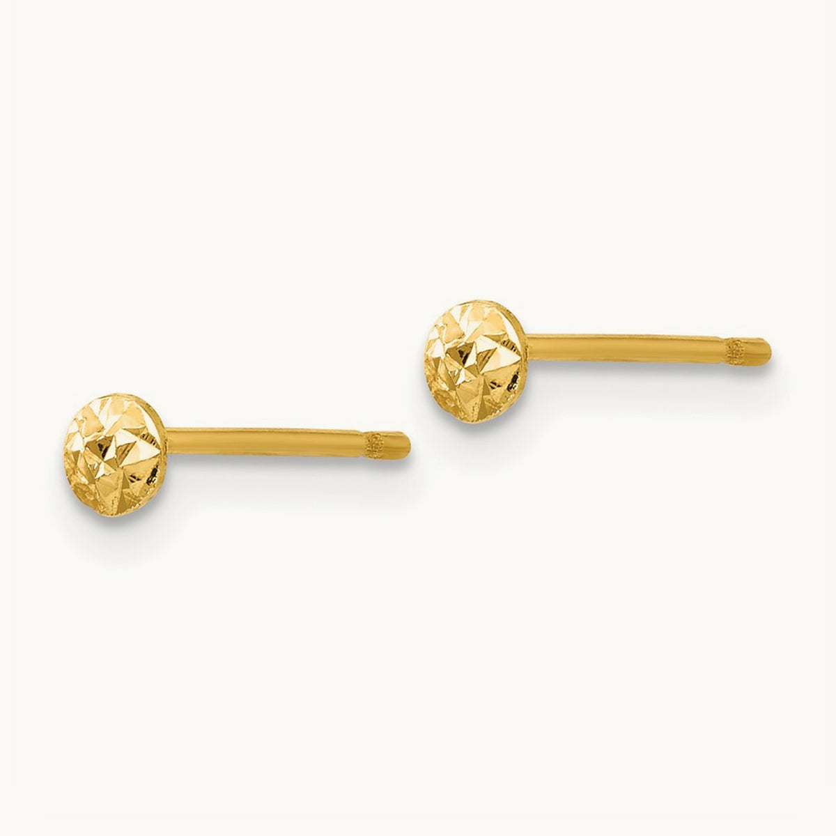 Puff Circle Post Earrings, 3mm, 14K