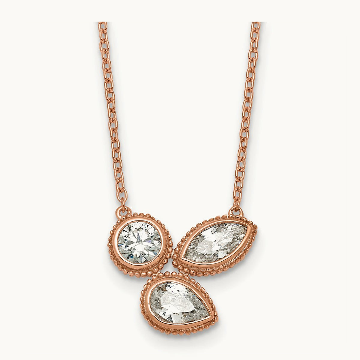 3 Stone Necklace, 1.00 ct tw Lab-Grown Diamond