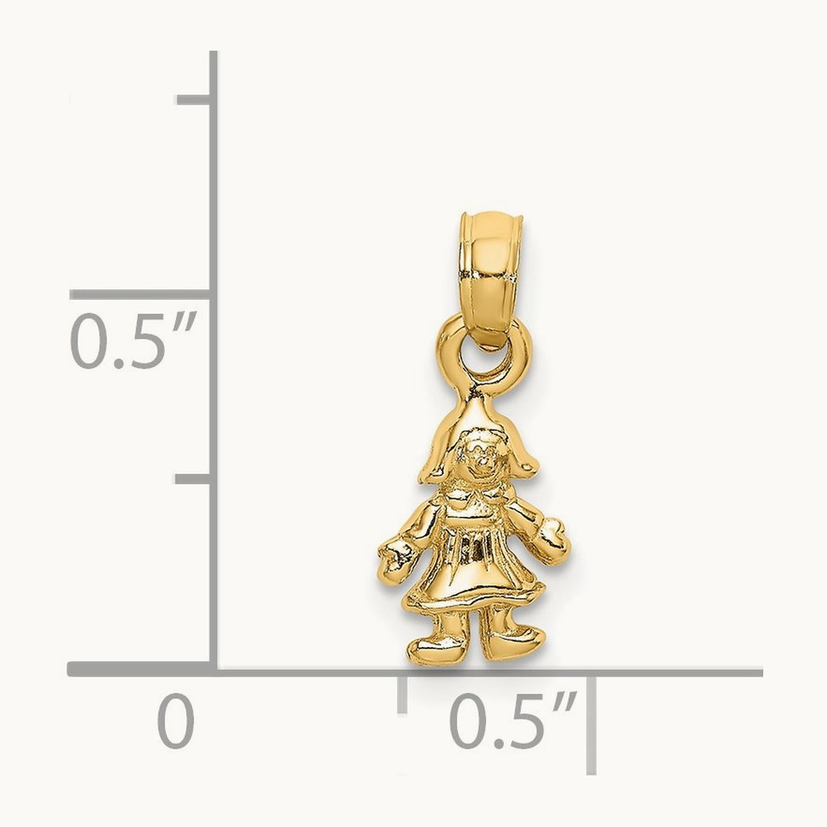 3-D MINI DOLL Charm, 14K