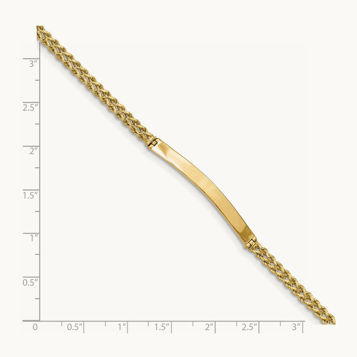 Two Strand Rope ID Bracelet, 14K