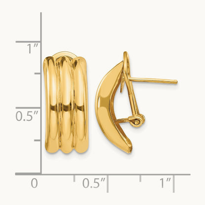 Omega Post Earrings — 14K Yellow Gold