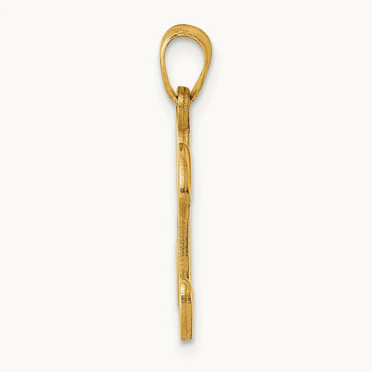 Script Letter K Initial Pendant, 14K