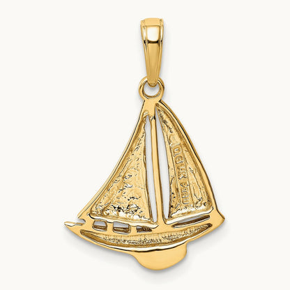 Sailboat Pendant, 14K
