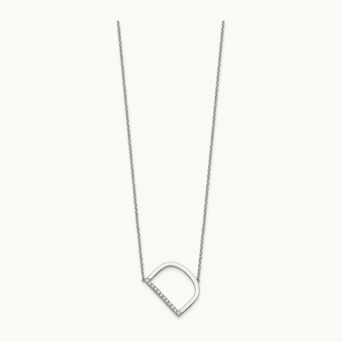 Sideways Diamond Necklace — 14K White Gold, D