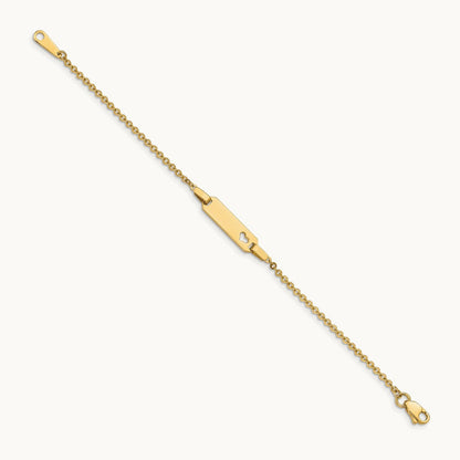 Children's Heart ID Bracelet, 14K