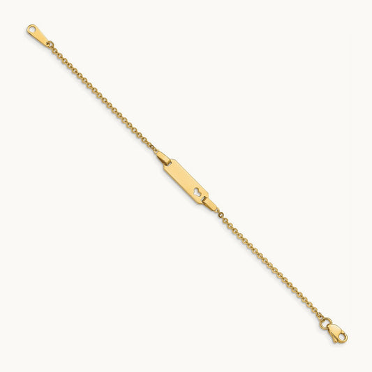 Children's Heart ID Bracelet, 14K