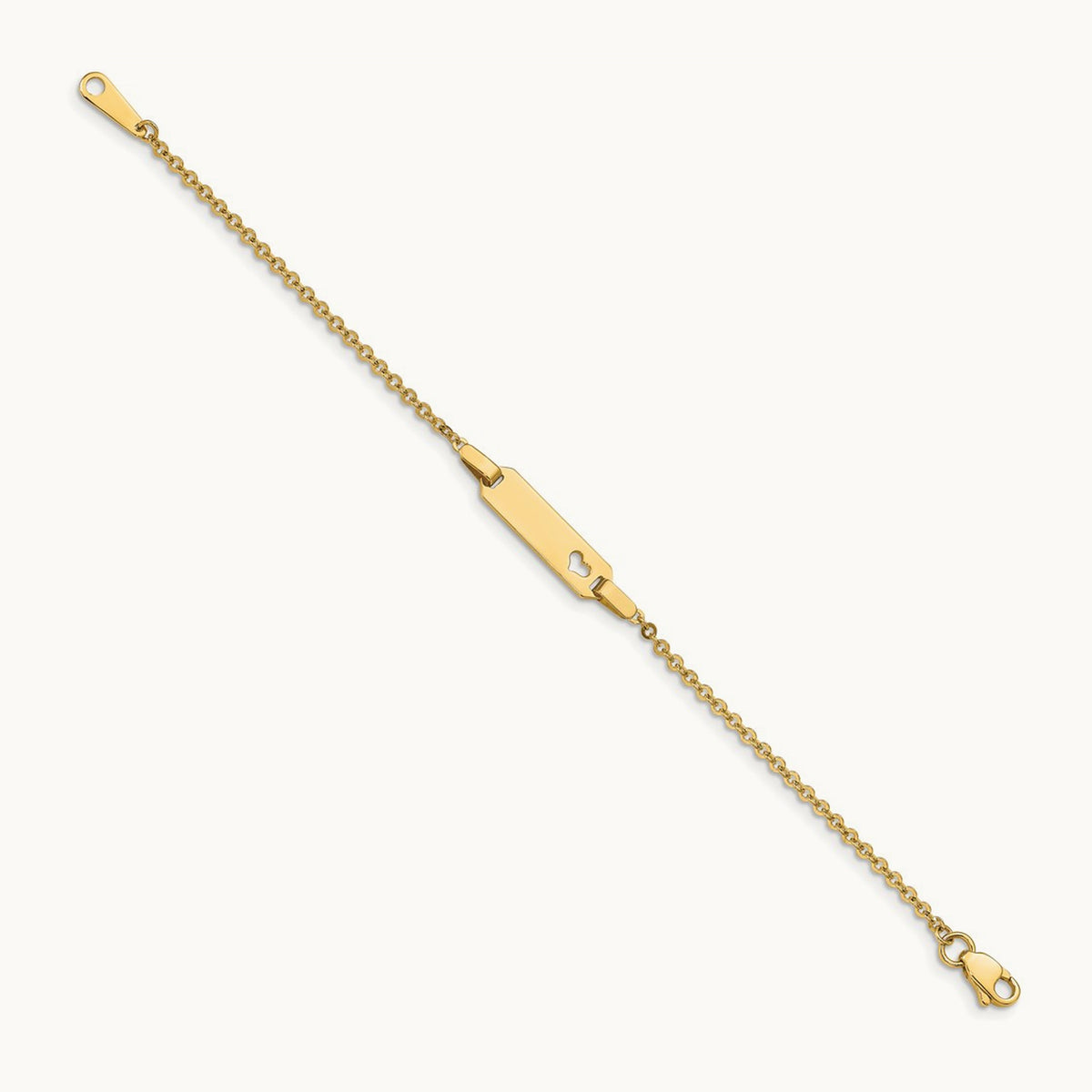 Children's Heart ID Bracelet, 14K
