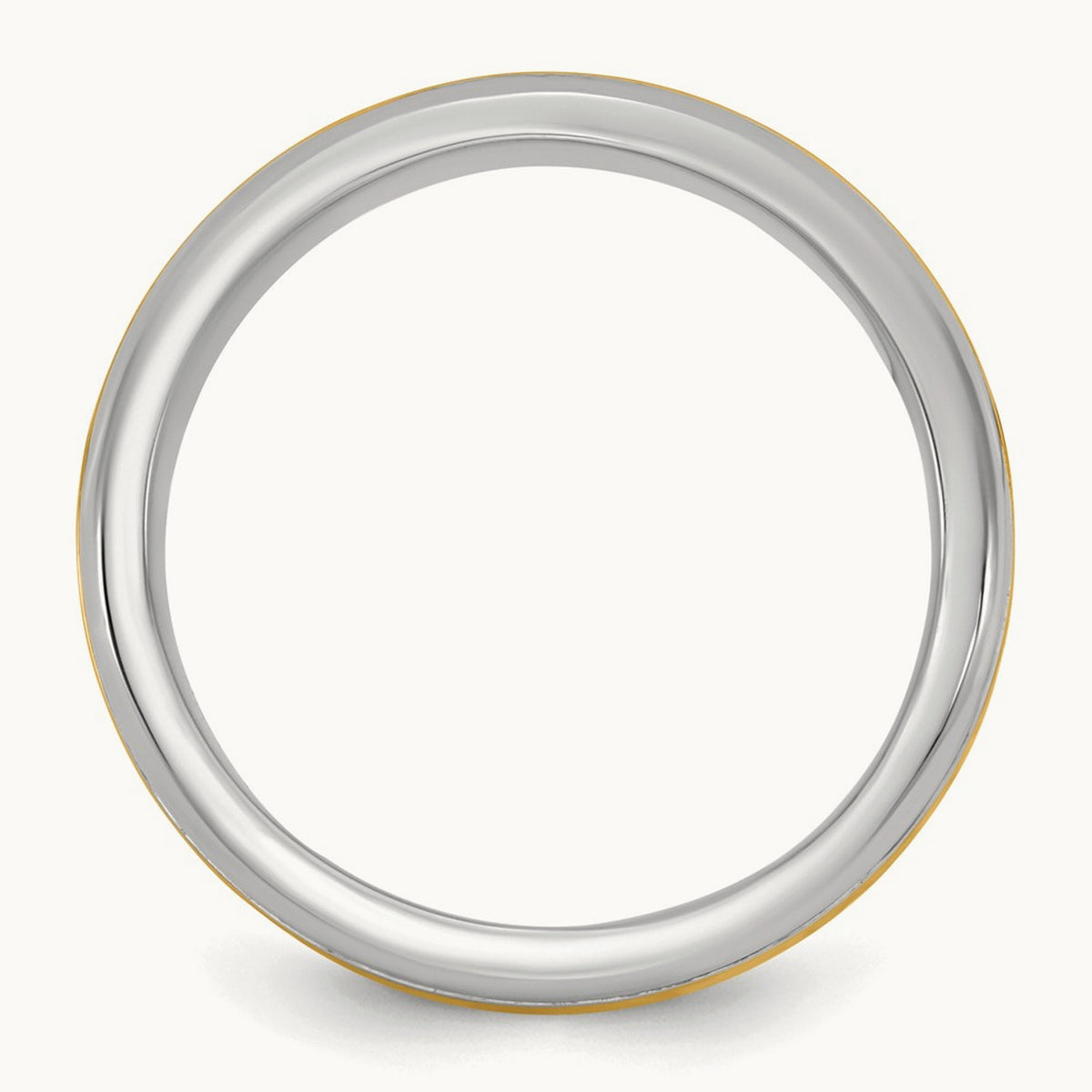 W/Y Beveled Edge Wedding Band, 6mm, 14K Two-tone