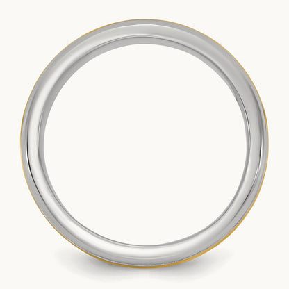 W/Y Beveled Edge Wedding Band, 6mm, 14K Two-tone