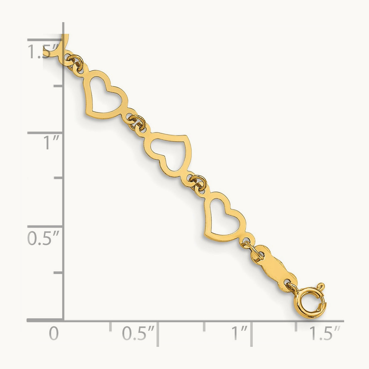 Flat Open Hearts Bracelet — 7.5mm