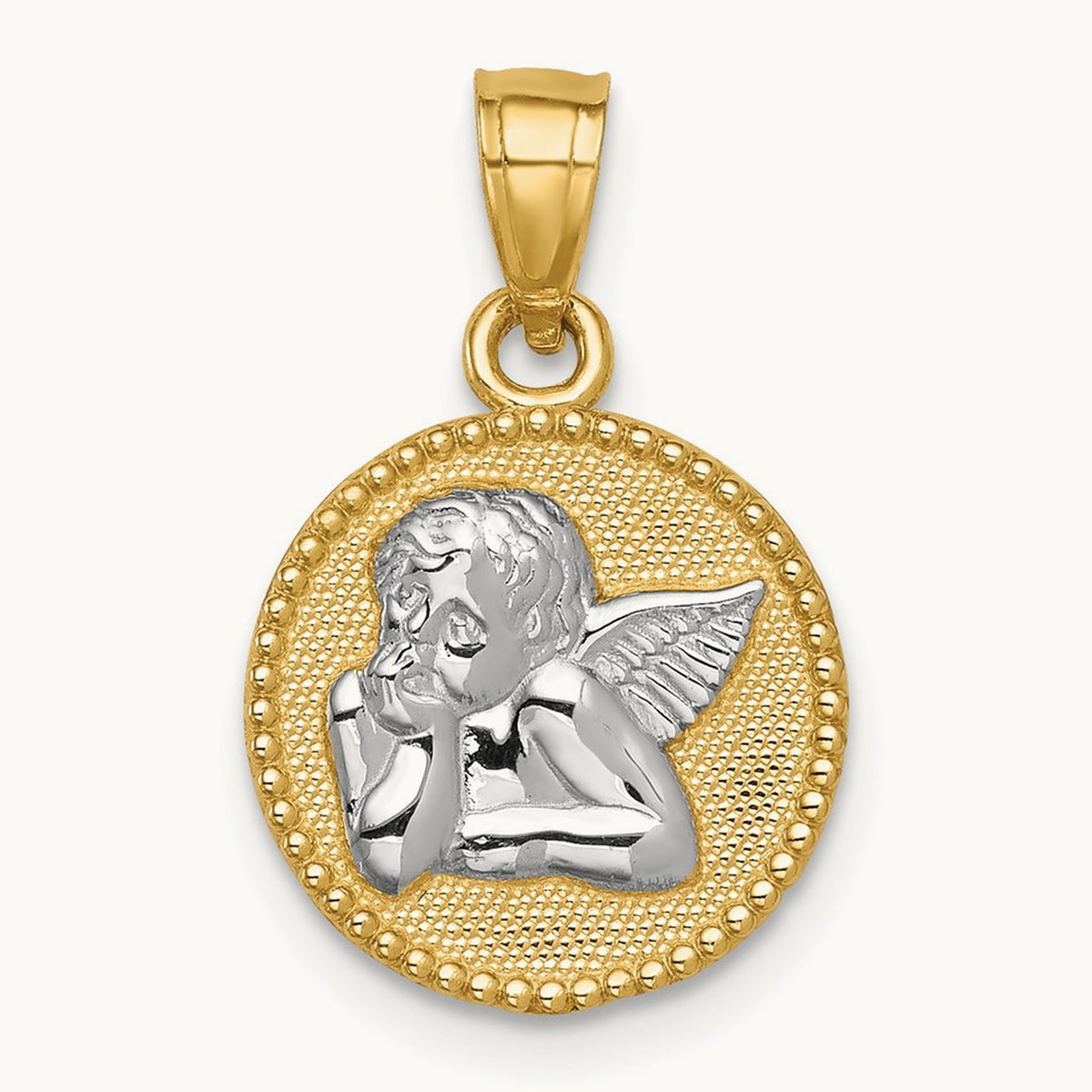 w/Rhodium Angel Pendant, 14K