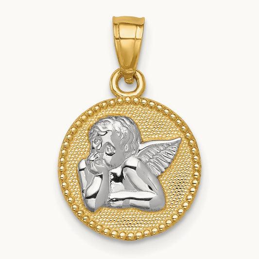w/Rhodium Angel Pendant, 14K