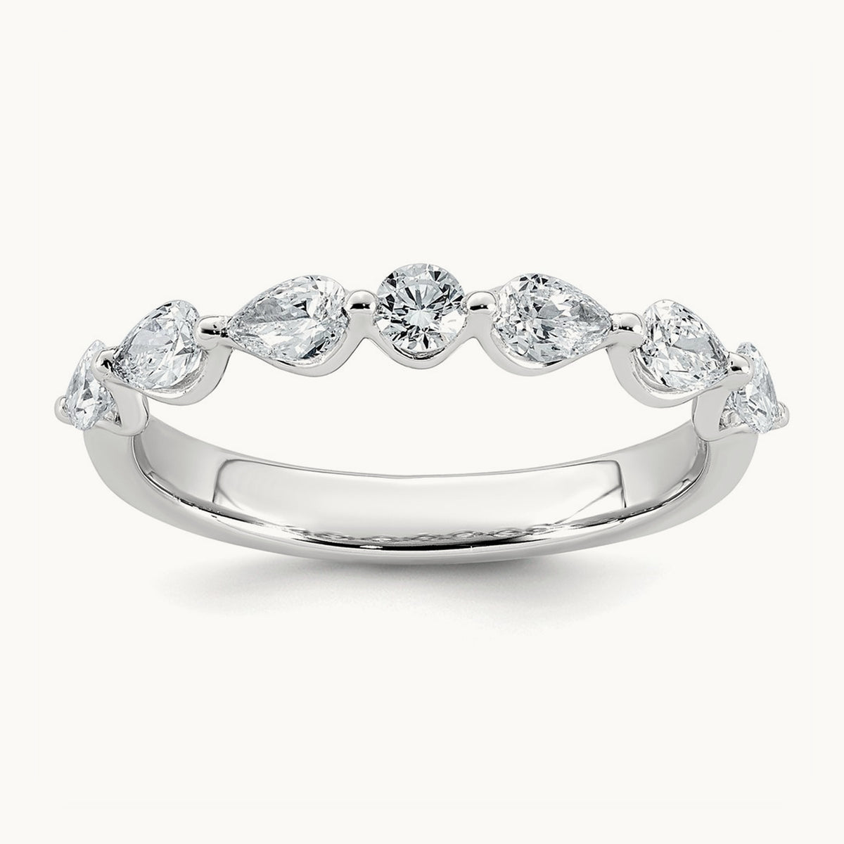 Pear Shape Stones Wedding Band, 0.75-1.00 ct tw Lab-Grown Diamond