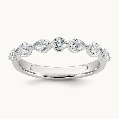 Pear Shape Stones Wedding Band, 0.75-1.00 ct tw Lab-Grown Diamond