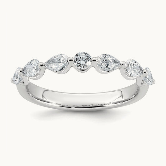 Pear Shape Stones Wedding Band, 0.75-1.00 ct tw Lab-Grown Diamond