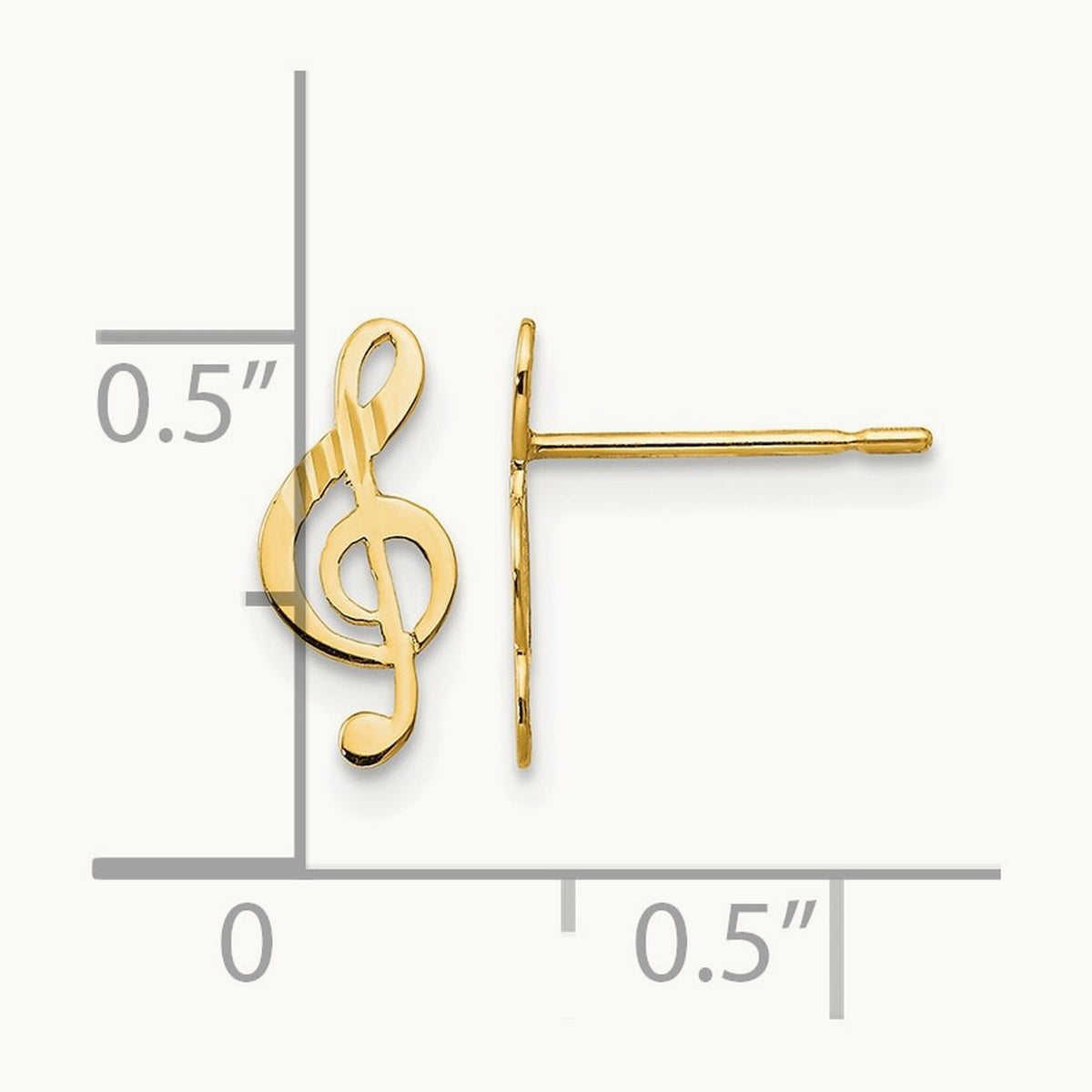 Madi K D/C Music Note Post Earrings, 14K
