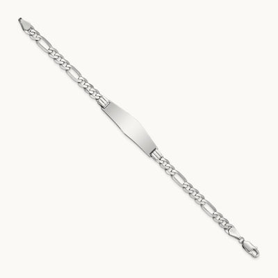 WG Figaro Link Soft Diamond Shape ID Bracelet, 14K