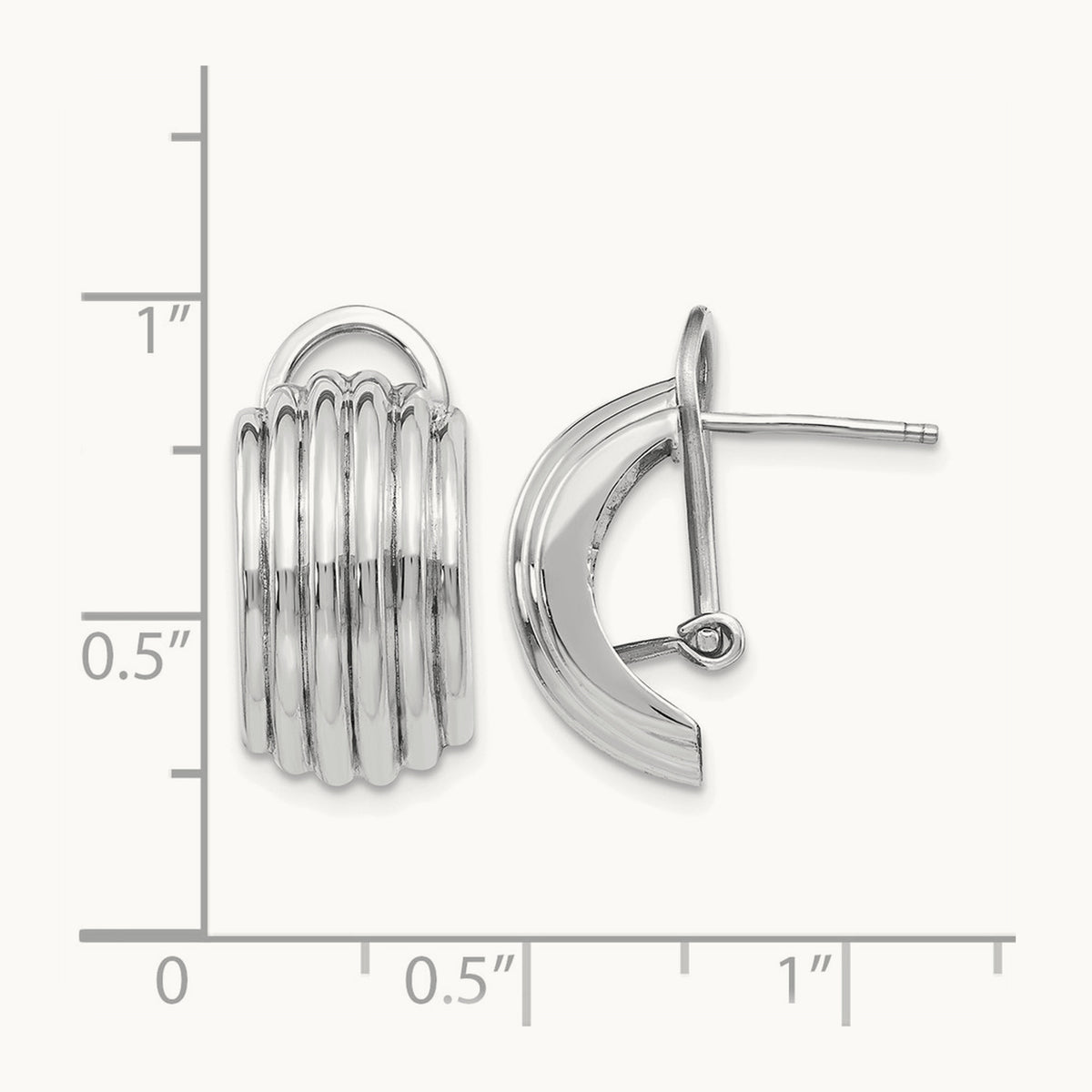 Ribbed Omega Back Post Earrings — photo set