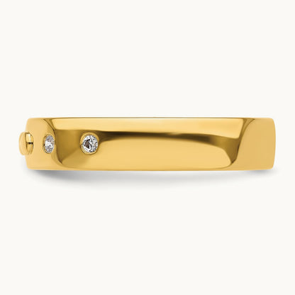 Infinity Diamond Mens Complete Wedding Band, 14K