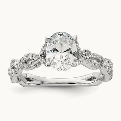 Oval Semi-Mount Engagement Ring, 0.50 ct tw Lab-Grown Diamond