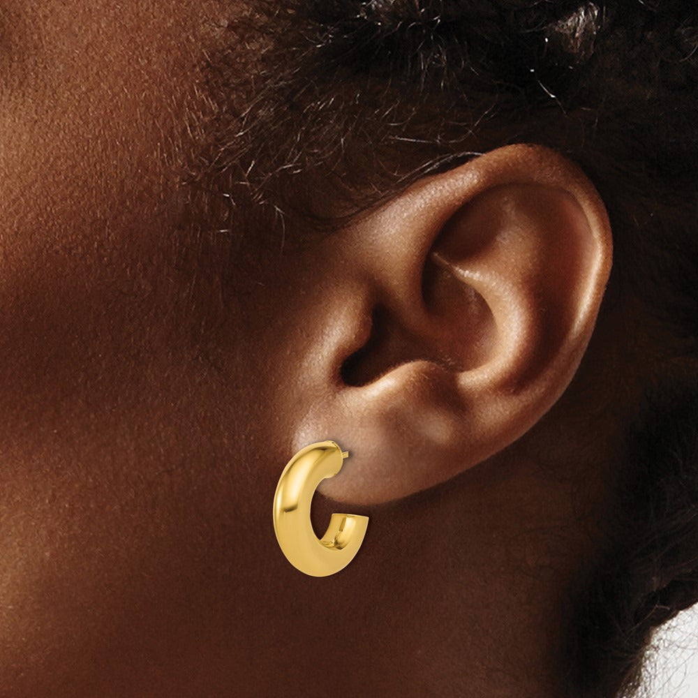 Polished J-Hoop Post Earrings — Leslie's — 17.5mm