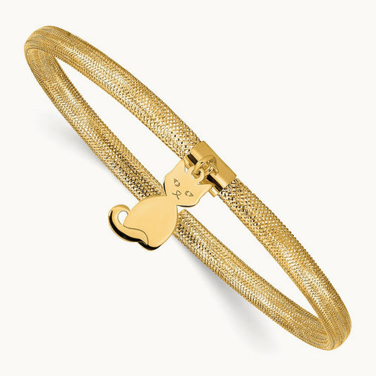 Cat Stretch Mesh Bracelet, 14K