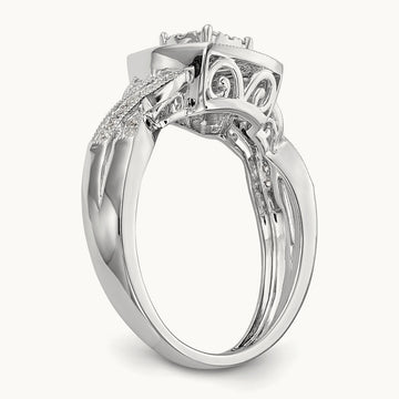 Complete Diamond Cluster Engagement Ring — photo set