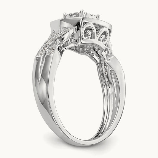 Complete Diamond Cluster Engagement Ring — photo set