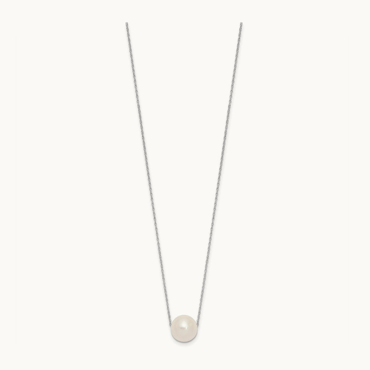 10- Semi-Round Freshwater Cultured Pearl Rope Necklace — 14K White Gold