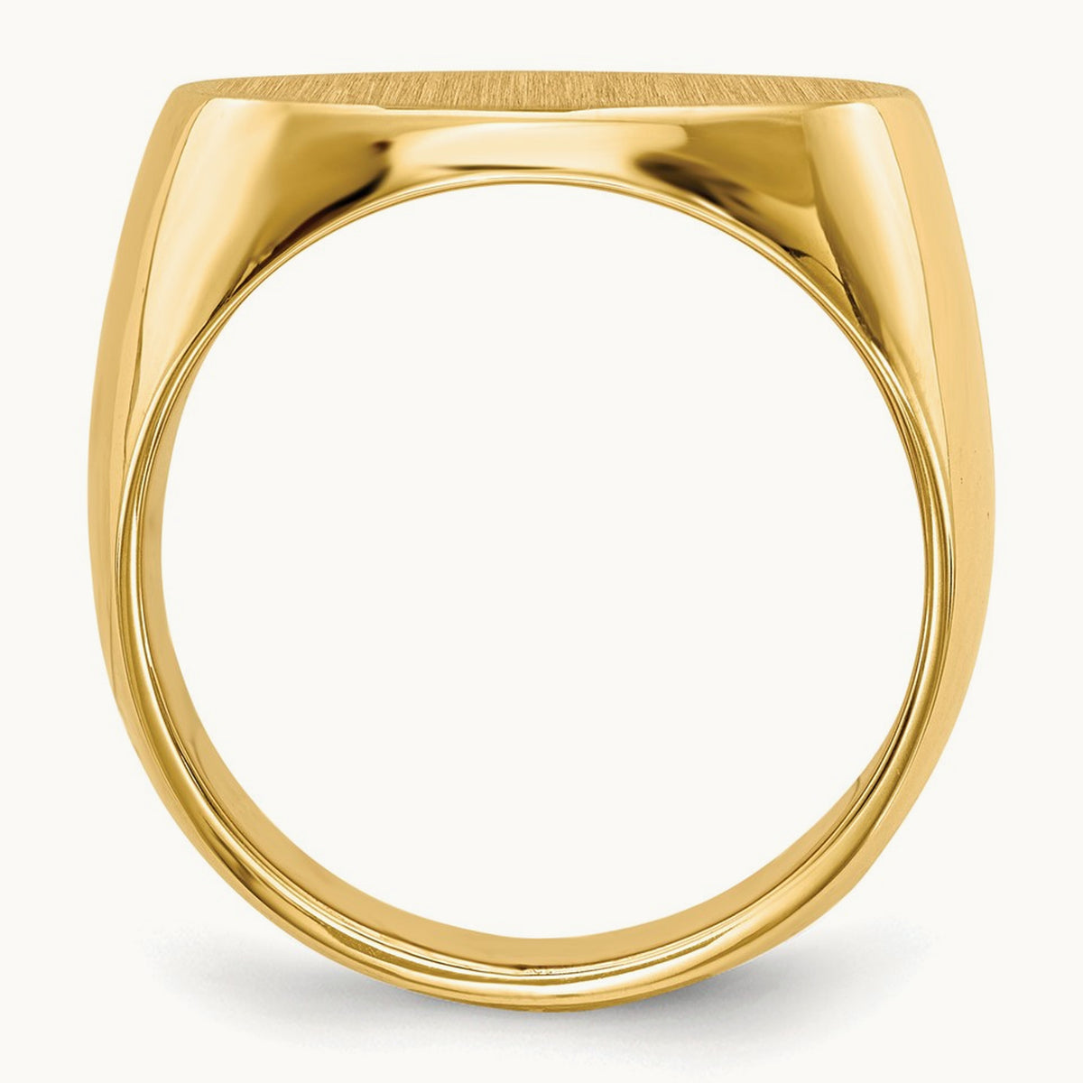 19.0x13. Closed Back Mens Signet Ring, 0mm, 14K