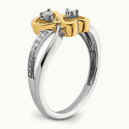 Polished Double Heart Diamond Ring — photo set