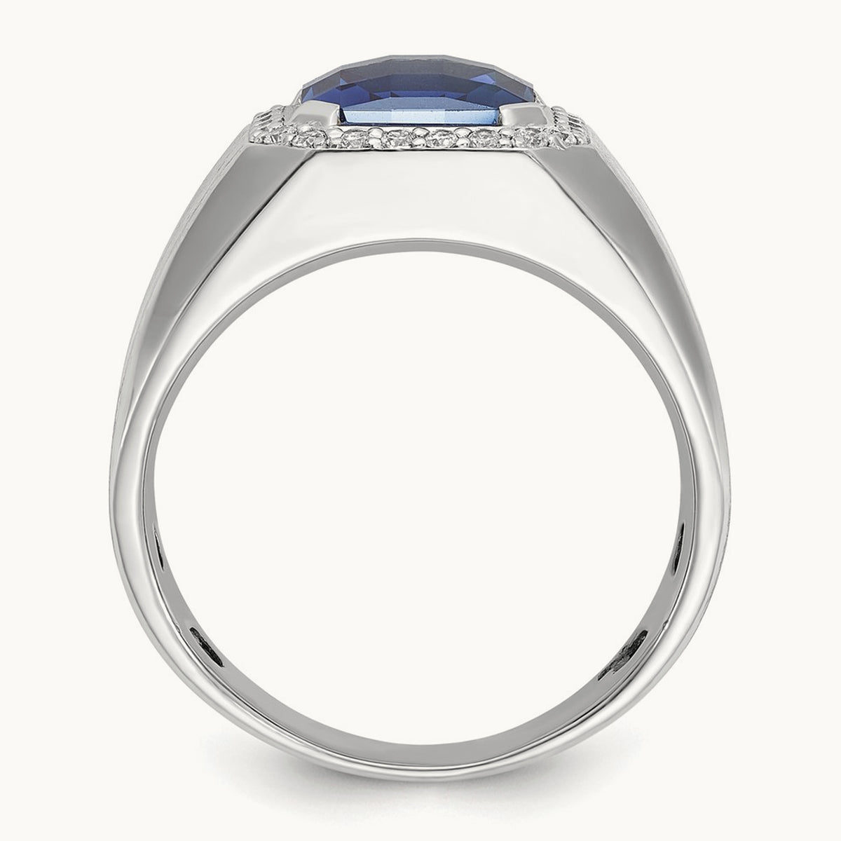 Men's Cr. Sapphire and Diamond Complete Ring — IBGoodman — photo set