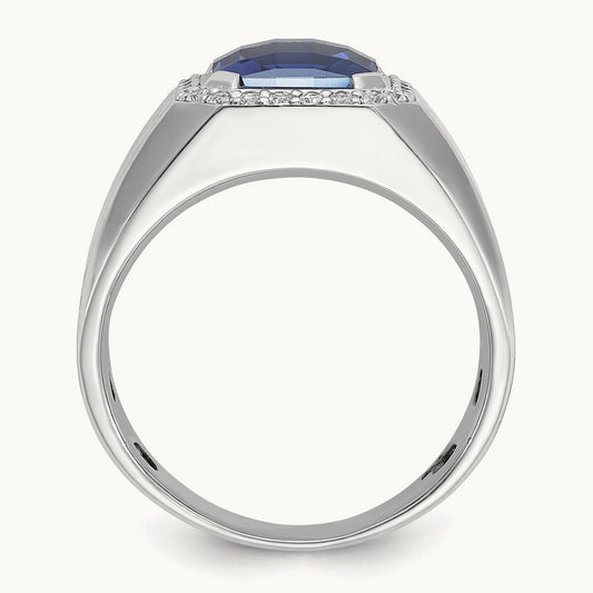 Men's Cr. Sapphire and Diamond Complete Ring — IBGoodman — photo set