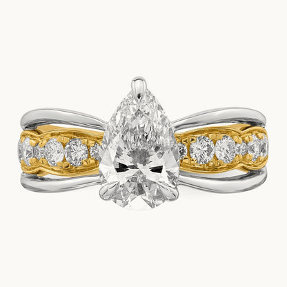 14ktt Certified Pear Center Lab Grown Diamond VS+ F+ Ring — 1.97 ct tw