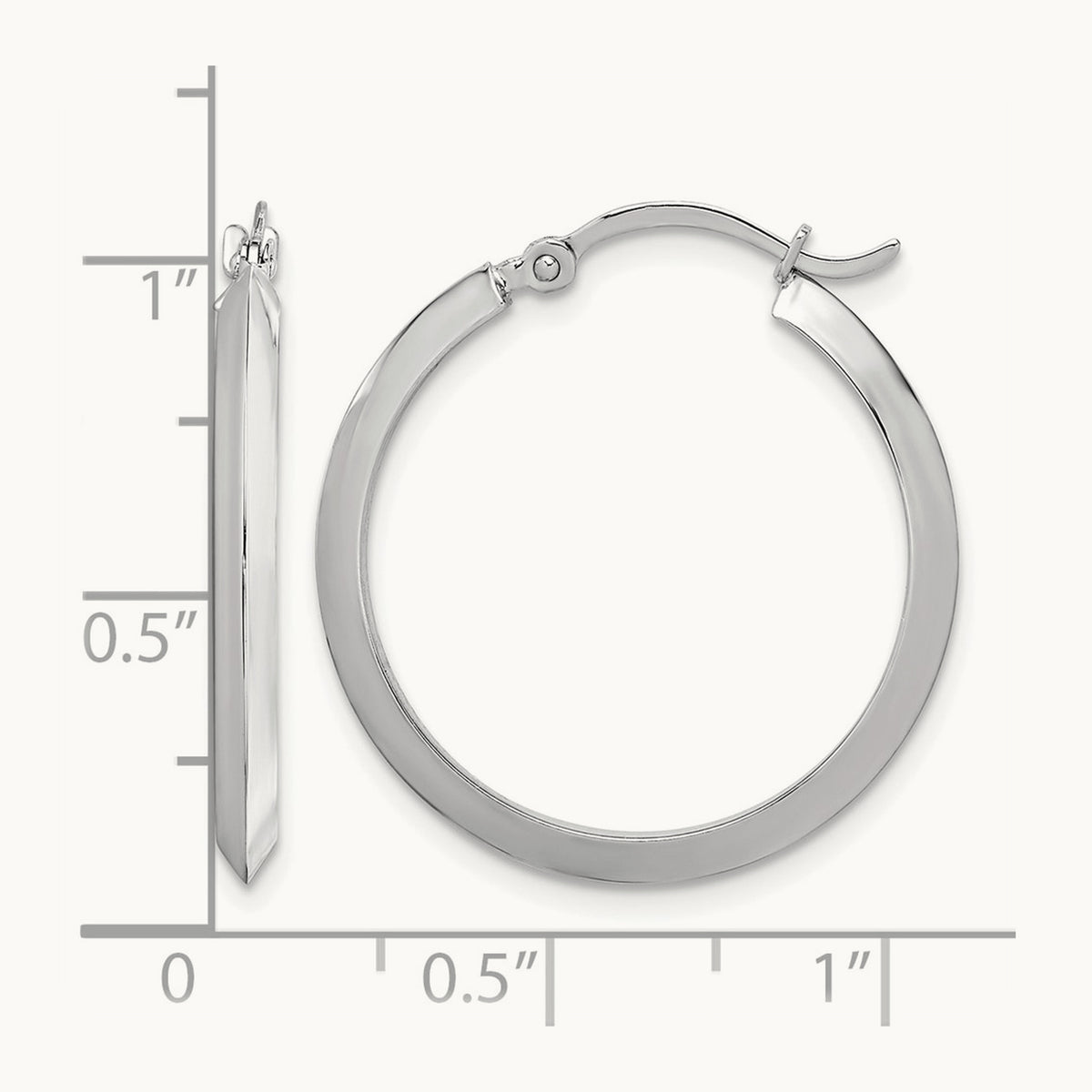 Polished Hoop Earrings — 14K White Gold