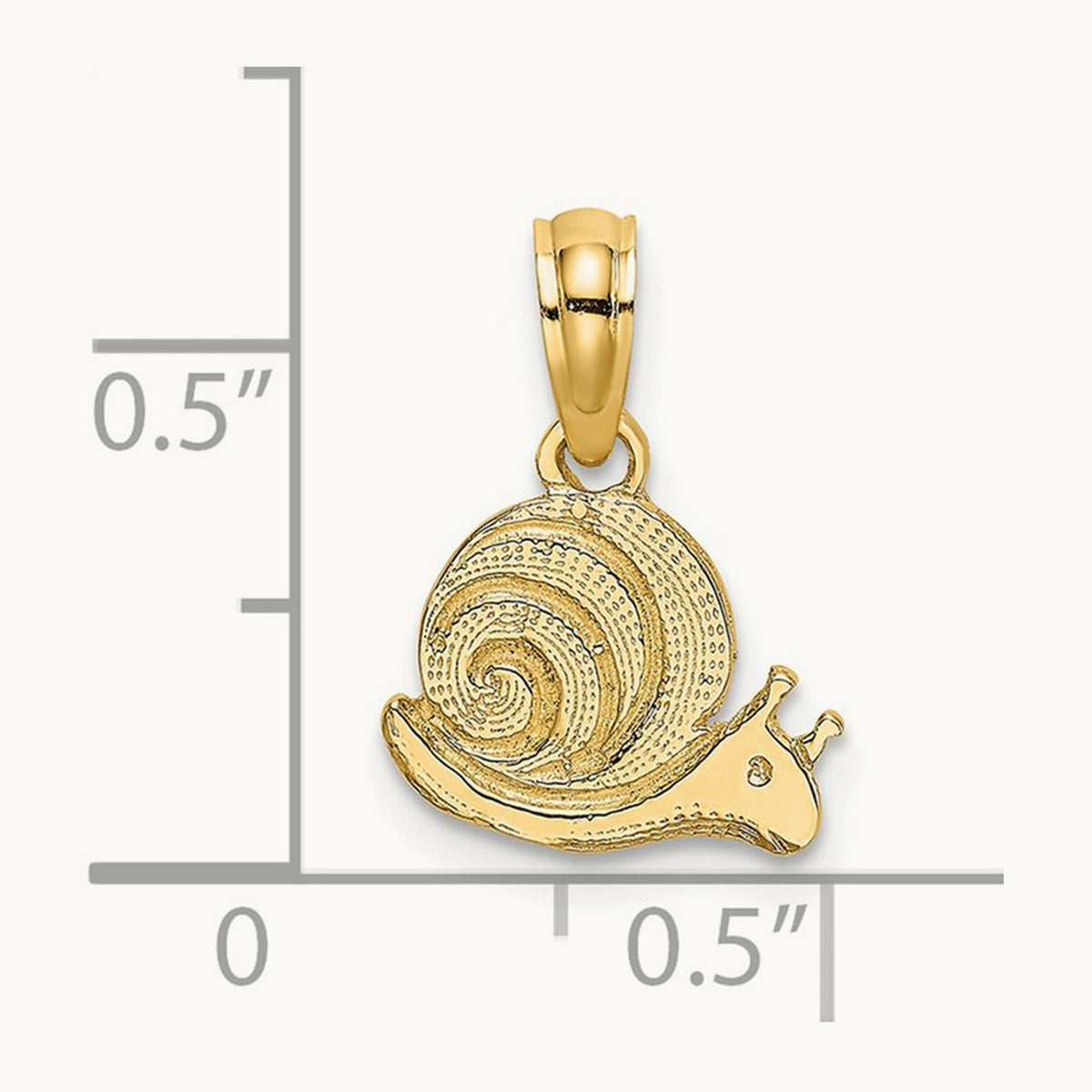 Textured Mini Snail Charm, 14K