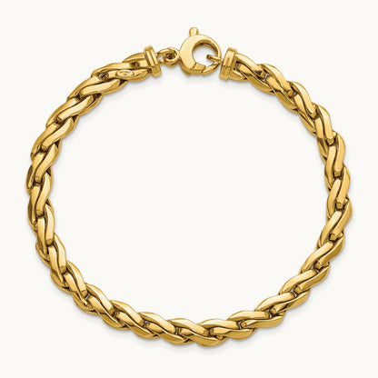 Polished Fancy Link 7.5in Bracelet, 14K